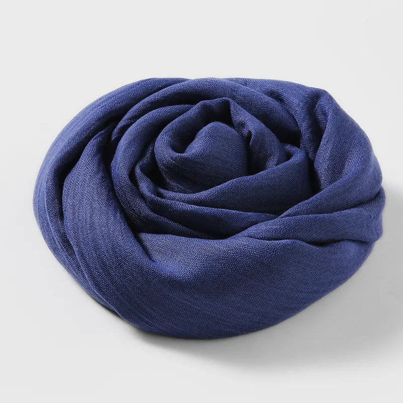 women's simple style solid color cotton and linen silk scarves