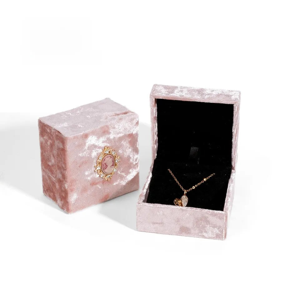 1 Piece Flannel Elegant Simple Style Daily Date Solid Color Jewelry Boxes