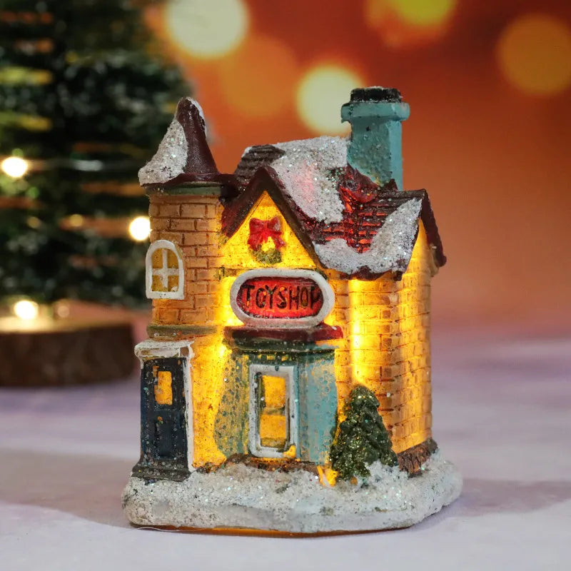 Christmas Cute House Resin Party Ornaments