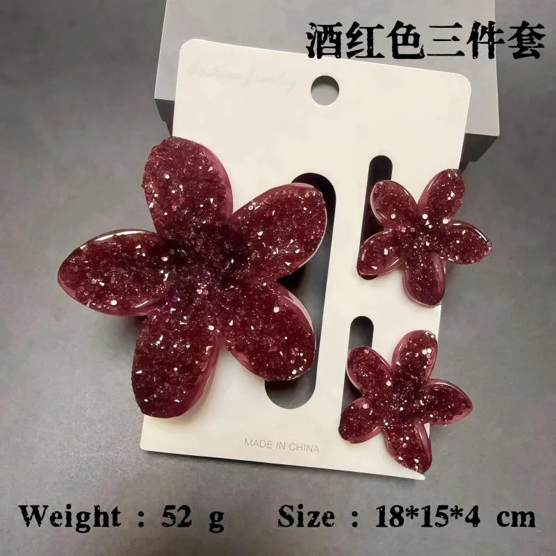 Elegant Classic Style Women's Flower Resin Hair Claws