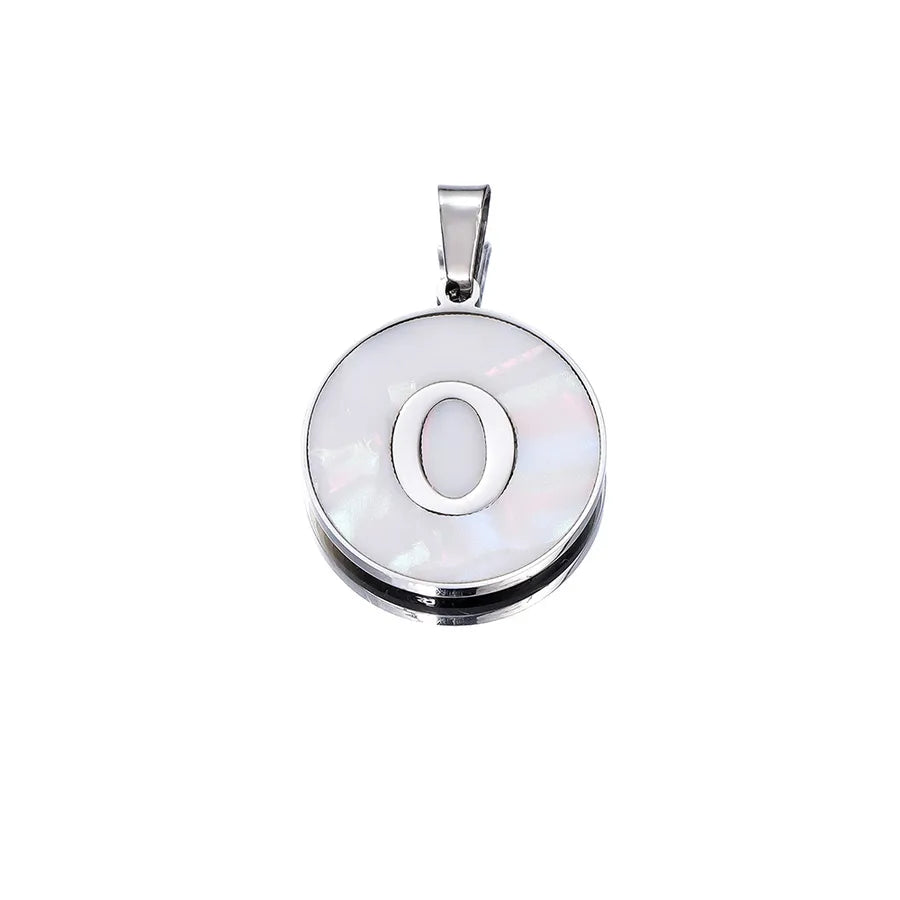 1 Piece 22mm Hole 4~4.9mm 304 Stainless Steel Fritillary Letter Pendant Jewelry Accessories