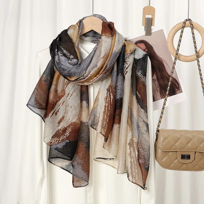 Women's Simple Style Color Block Voile Scarf