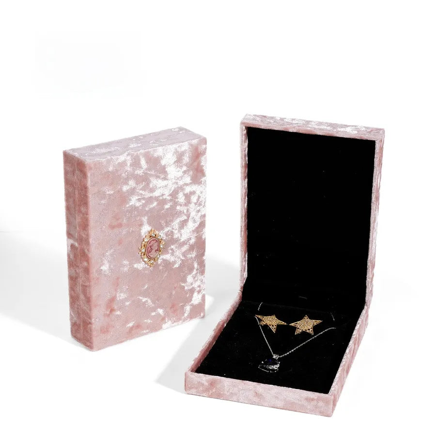 1 Piece Flannel Elegant Simple Style Daily Date Solid Color Jewelry Boxes