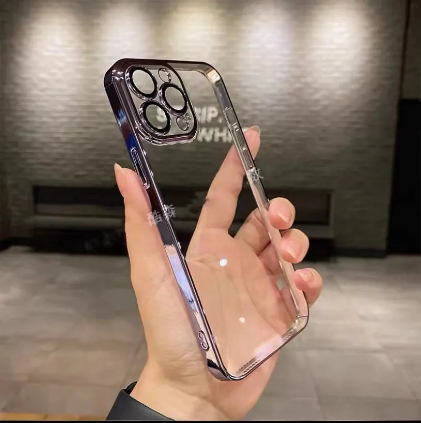 simple style transparent plastic phone accessories