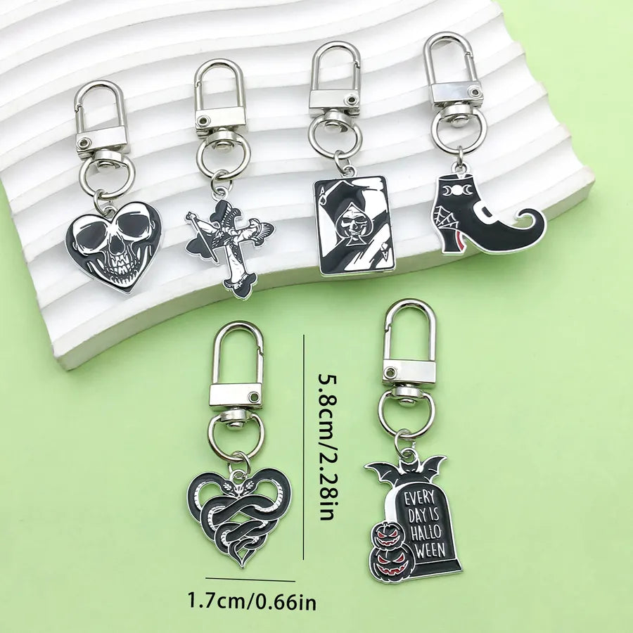 Halloween Ghost Cartoon Couple Car Keychain Pendant Ring Creative Personalized Alloy Bag Decorations Small Hanging Ornaments
