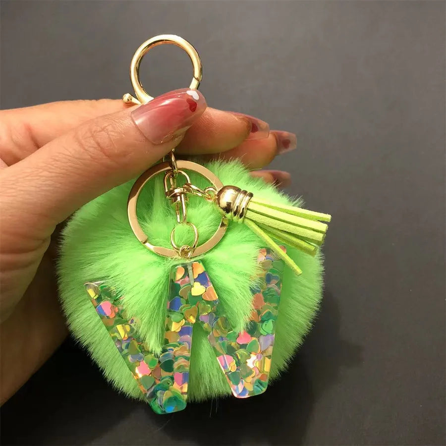 Simple Style Classic Style Letter Hairball Resin Unisex Bag Pendant Keychain