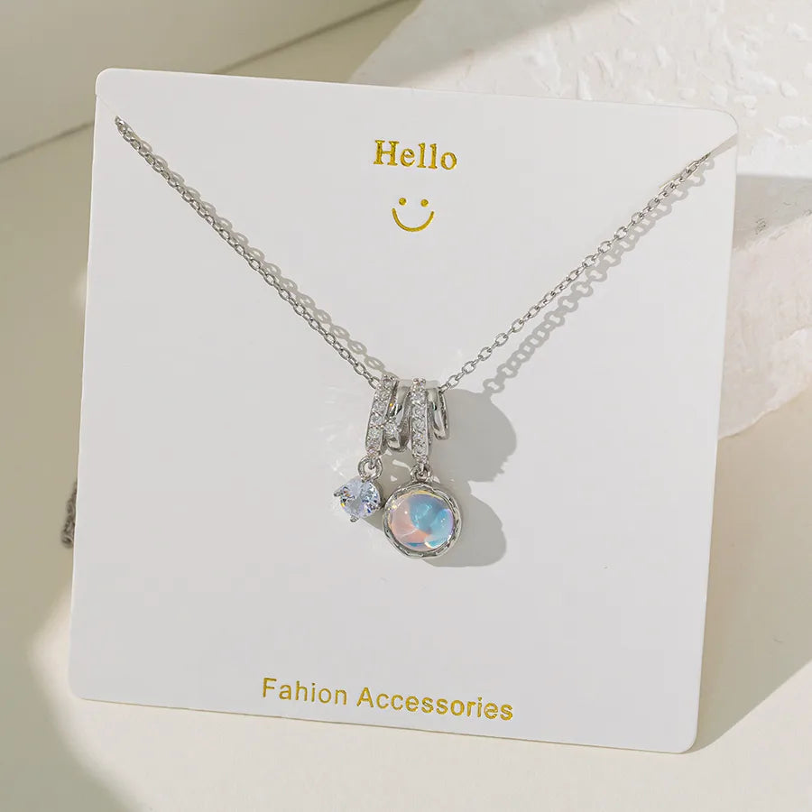 Wholesale Jewelry Elegant Glam Geometric Flower Butterfly 304 Stainless Steel Copper Plating cable chain Pendant Necklace