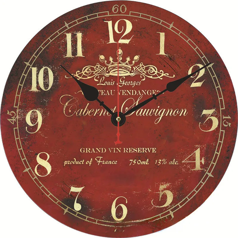 A generation of wall clock retro simple wooden clock wall hanging decorative round clock creative mute clock
