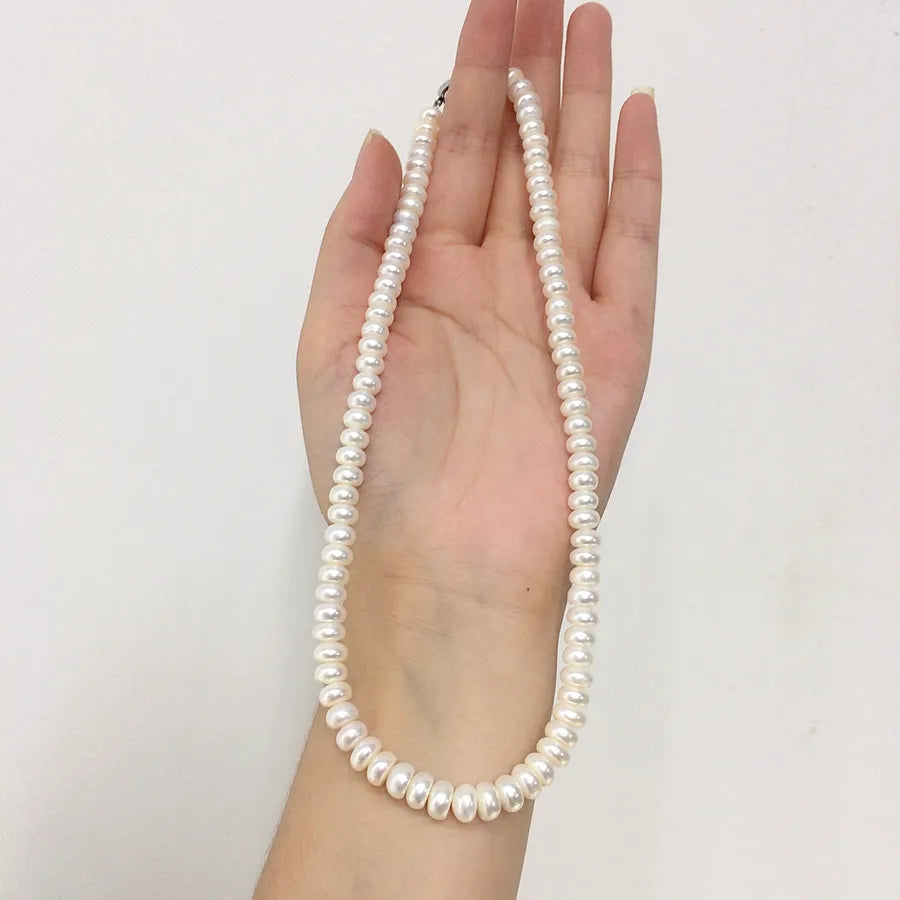 Mother's Day activities special mother chain natural freshwater pearl necklace steamed bread round suit gift box gift wholesale