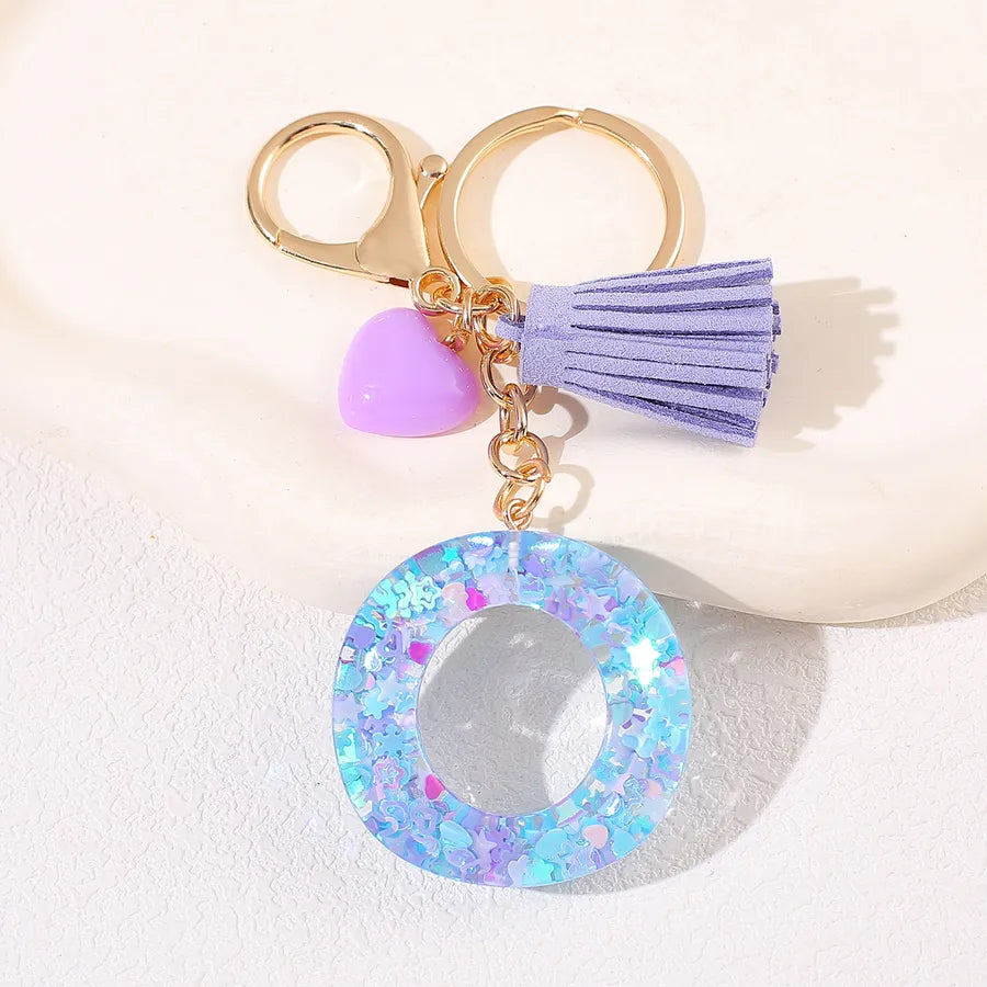New Women's Purple Love Tassel 26 Letter Keychain Cute Car Key Chain Couple Backpack Jewelry