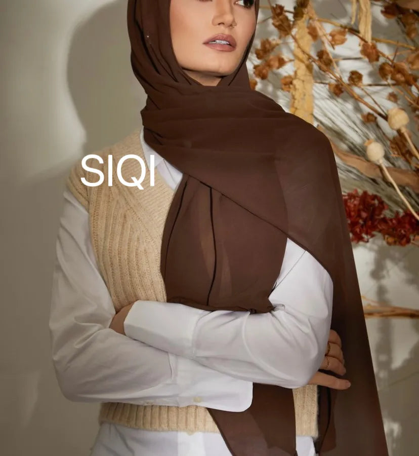 Women's Elegant Basic Solid Color Chiffon Silk Scarf