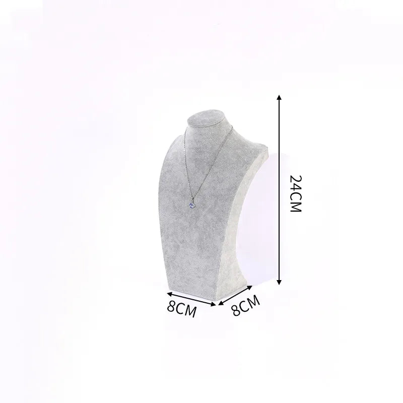 Velvet Necklace Display Stand Counter Top Jewelry Model Holder H-Shape Composite Paperboard And Velvet High-End Feel Stitching