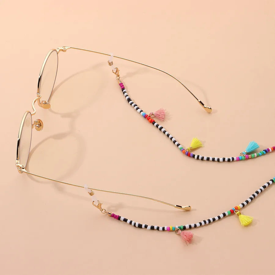 ins Crystal Shell Pearl Glasses Chain Fine Glasses Lanyard Chain Tassel Jewelry Necklace Anti-slip Chain