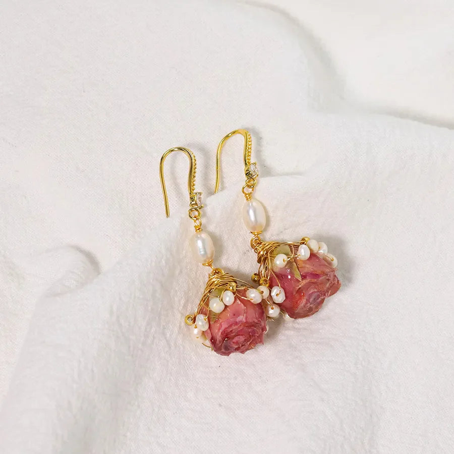 Live broadcast natural pearl earrings high-grade earrings s925 silver needle women's design natural freshwater real pearl