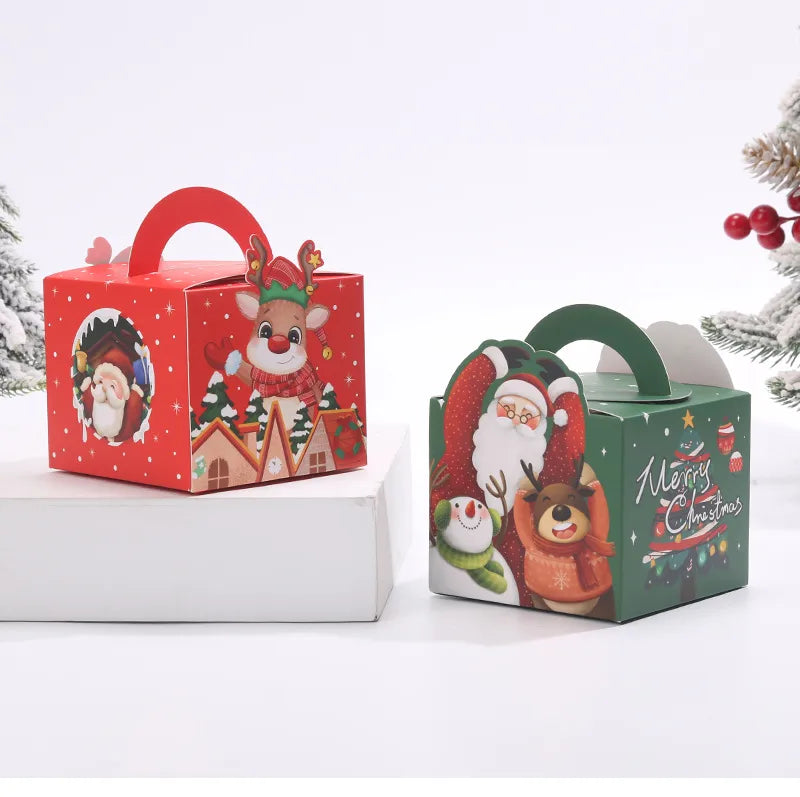 New Christmas Apple Box Handheld Peaceful Fruit Packaging Box Cartoon Christmas Gift Color Box Biscuit Candy Packaging
