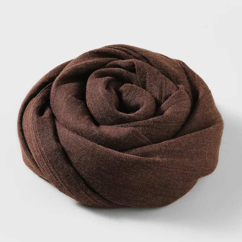 women's simple style solid color cotton and linen silk scarves
