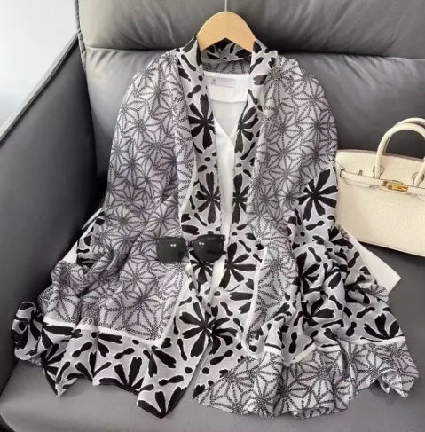 women's fashion star heart shape cotton and linen printing cotton linen scarves