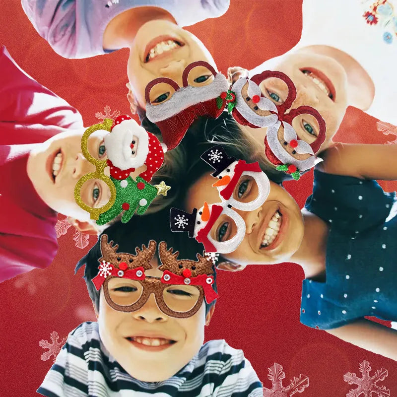 New Christmas Hairband Glasses Frame Halloween Valentine's Day Glasses Santa Claus Glasses Party Christmas