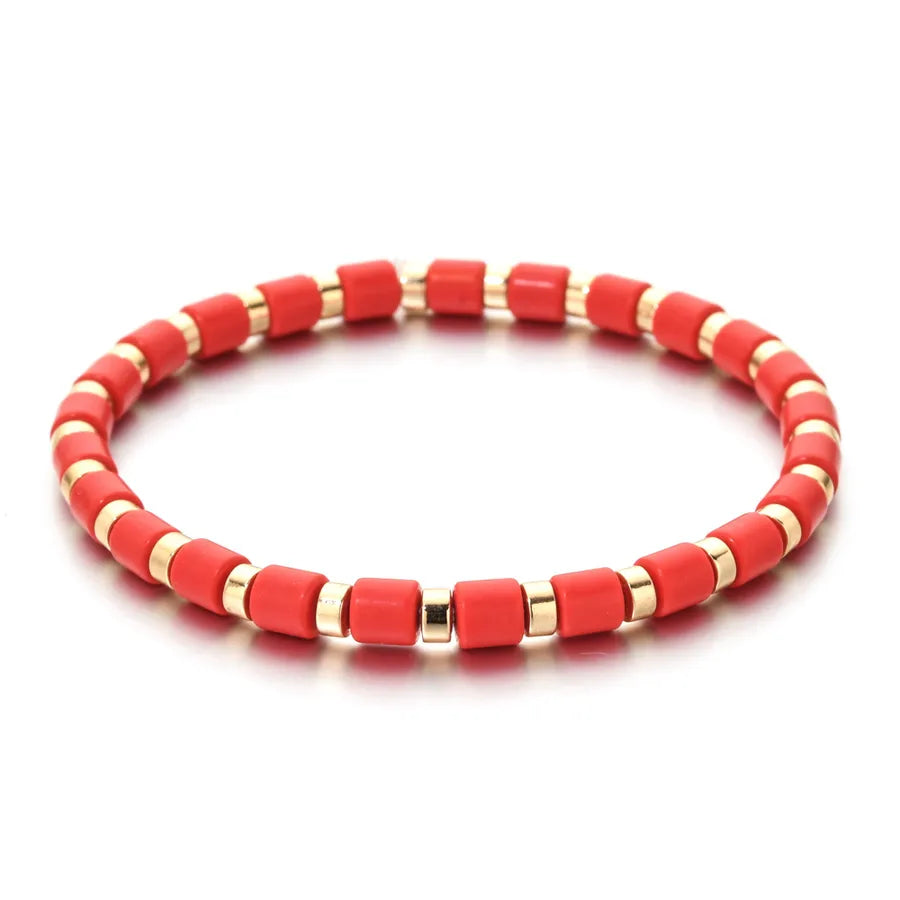 Ethnic Style Geometric natural stone Agate Beaded Chain Bracelets In Bulk