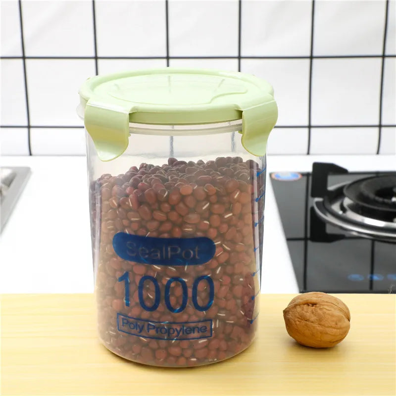 Kitchen Moisture-proof Transparent Sealed Jar Grain Dried Fruit Storage Plastic Jar Snack Storage Jar