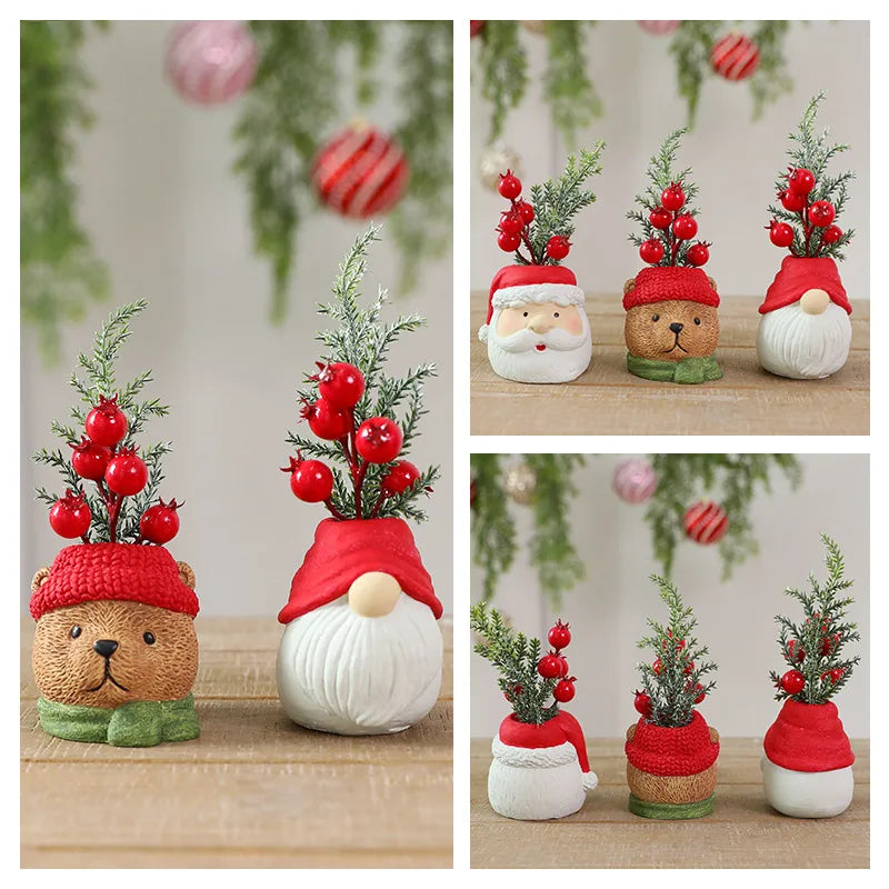 St. Far New Resin Christmas Dwarf Doll Santa Snowman Decoration Modern Artistic European Style Christmas Decorations Ornaments