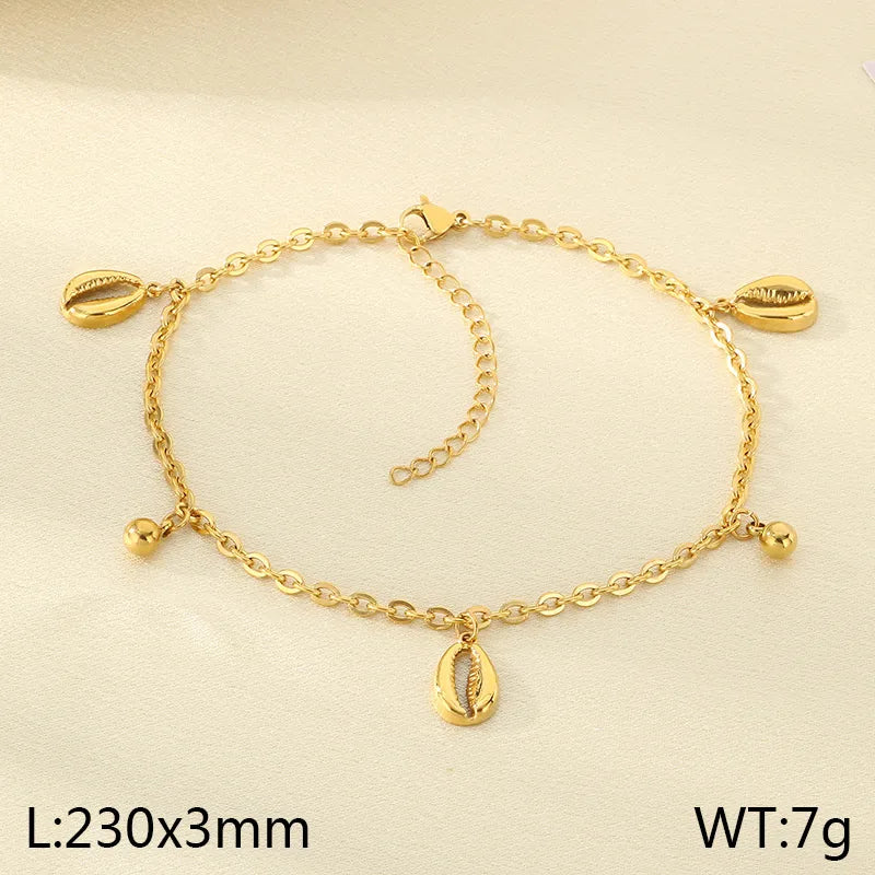 Wholesale Jewelry IG Style Vintage Style Star Moon Cherry 304 Stainless Steel 18K Gold Plated Anklet