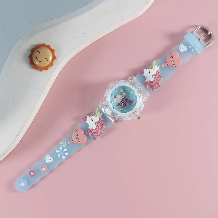 Children's Watch Creative Cartoon Quartz Color Shell Luminous Series Watch Primary School Boys and Girls 3D Viscose Watch