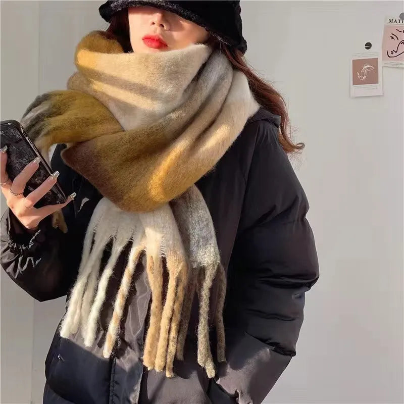 Unisex Casual Simple Style Classic Style Lattice Imitation cashmere Scarf