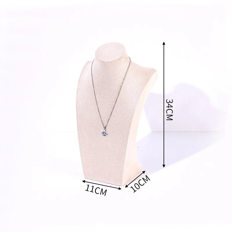 Velvet Necklace Display Stand Counter Top Jewelry Model Holder H-Shape Composite Paperboard And Velvet High-End Feel Stitching