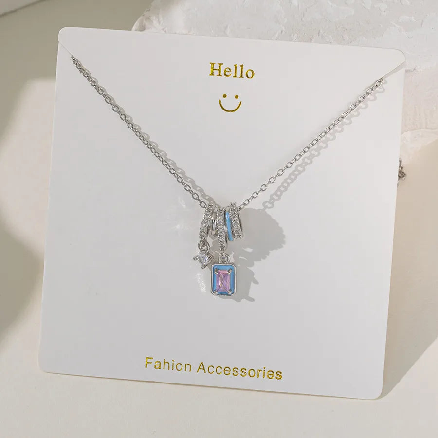 Wholesale Jewelry Elegant Glam Geometric Flower Butterfly 304 Stainless Steel Copper Plating cable chain Pendant Necklace