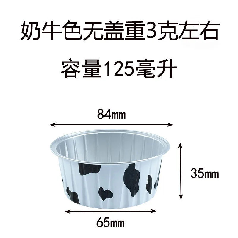Baking Mold Pudding Cup Air Fryer Special Color Aluminum Foil Box Cake Baking Cup Round Bowl Cake Box