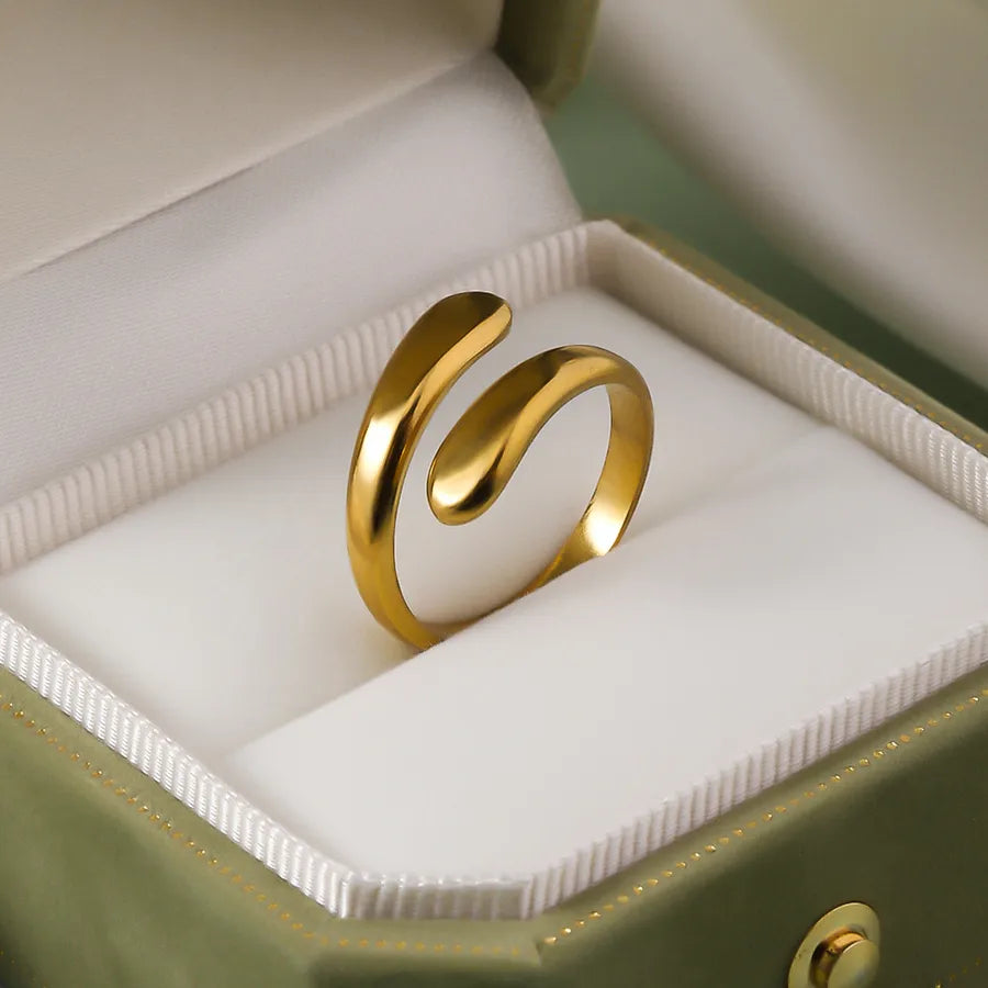 Wholesale Jewelry IG Style Elegant Retro Geometric Leaf Heart Shape 304 Stainless Steel Plating Open Rings