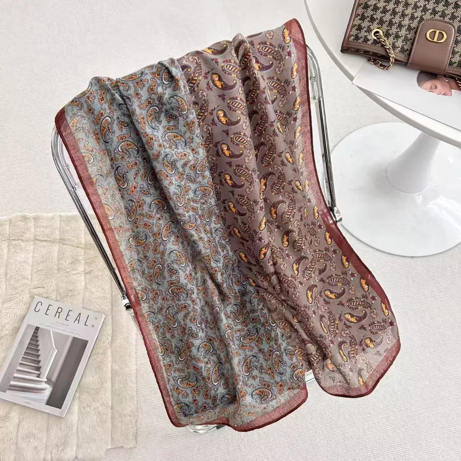 women's fashion star heart shape cotton and linen printing cotton linen scarves