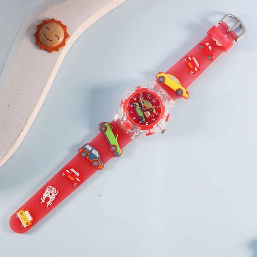 Children's Watch Creative Cartoon Quartz Color Shell Luminous Series Watch Primary School Boys and Girls 3D Viscose Watch