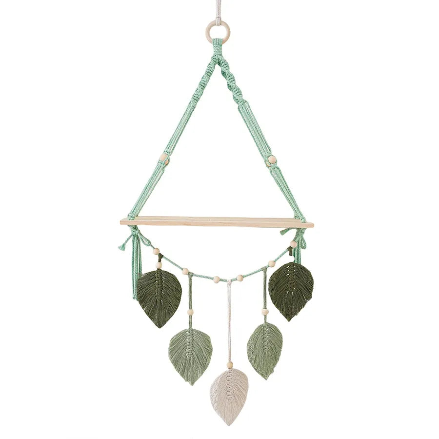 New Hand-woven Tapestry Shelf Cotton Rope Wall Hanging Bohemian Storage Rack Hotel Homestay Children's Room Hanging Decoration