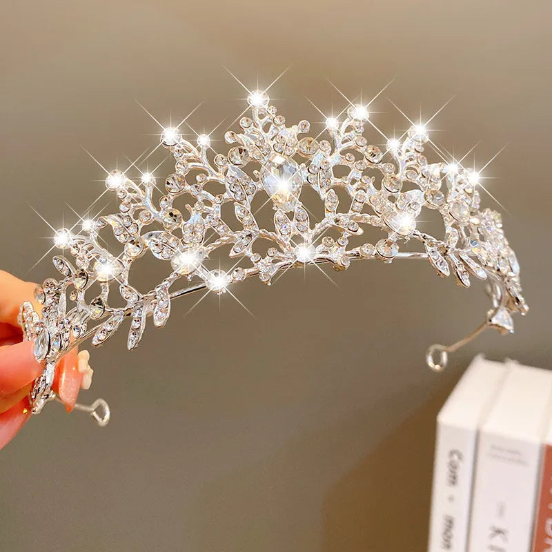 cute crown artificial crystal inlay artificial gemstones crown 1 piece