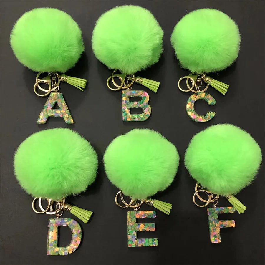 Simple Style Classic Style Letter Hairball Resin Unisex Bag Pendant Keychain