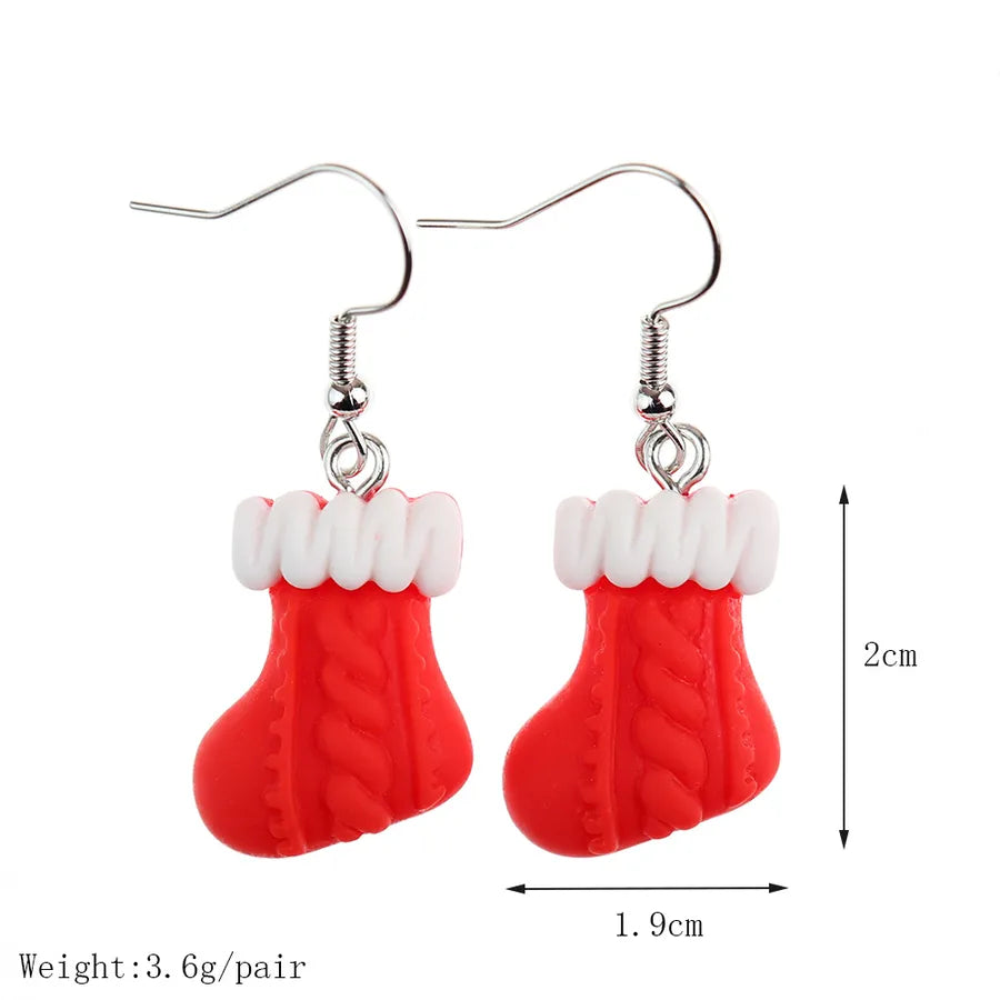 Christmas Themed Hoop Earrings Santa Claus Reindeer Christmas Tree New Arrival Cartoon Design Christmas Series Jewelry