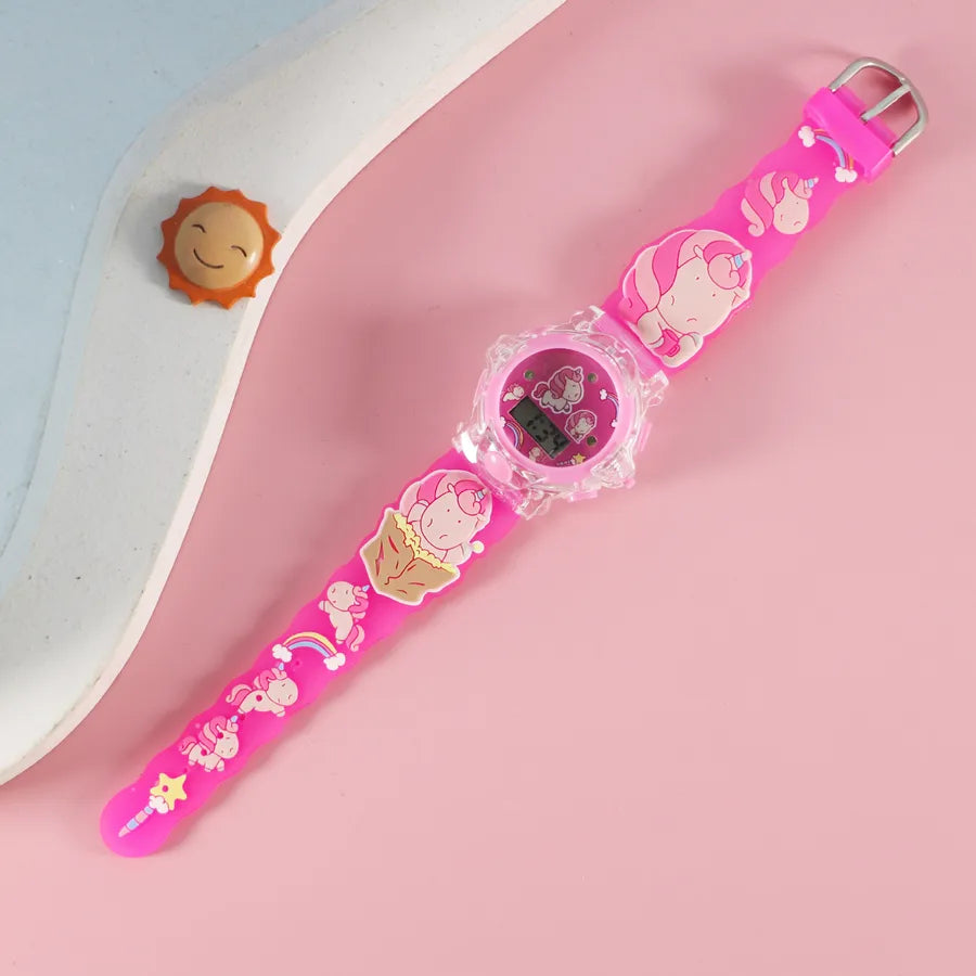 Children's Watch Creative Cartoon Quartz Color Shell Luminous Series Watch Primary School Boys and Girls 3D Viscose Watch