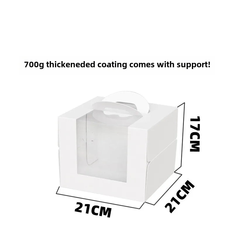Three three four four six six eight eight inch birthday cake box portable cake box transparent window cake dessert packing box