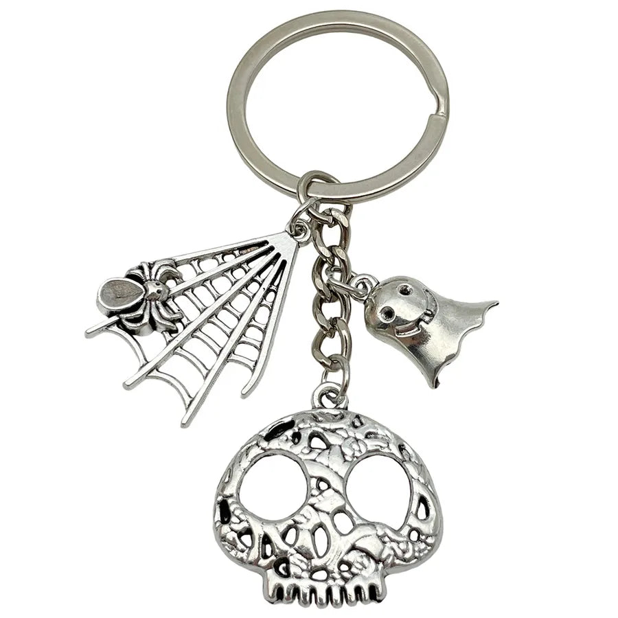 Halloween Ghost Cartoon Couple Car Keychain Pendant Ring Creative Personalized Alloy Bag Decorations Small Hanging Ornaments