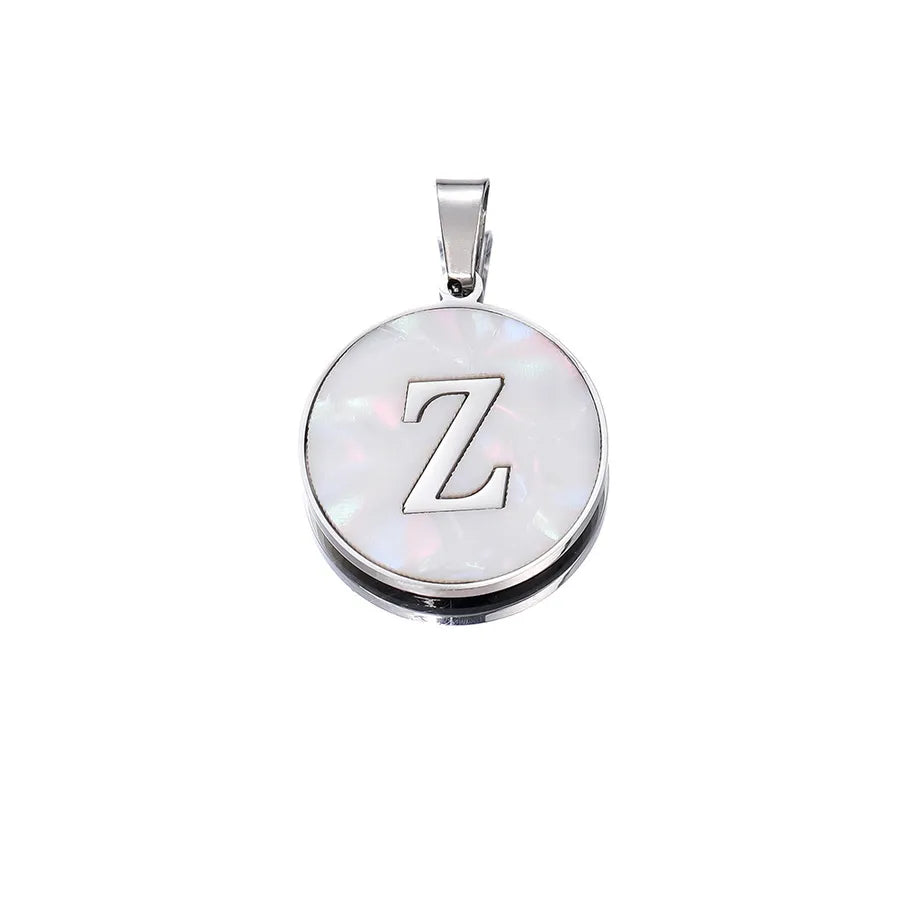 1 Piece 22mm Hole 4~4.9mm 304 Stainless Steel Fritillary Letter Pendant Jewelry Accessories