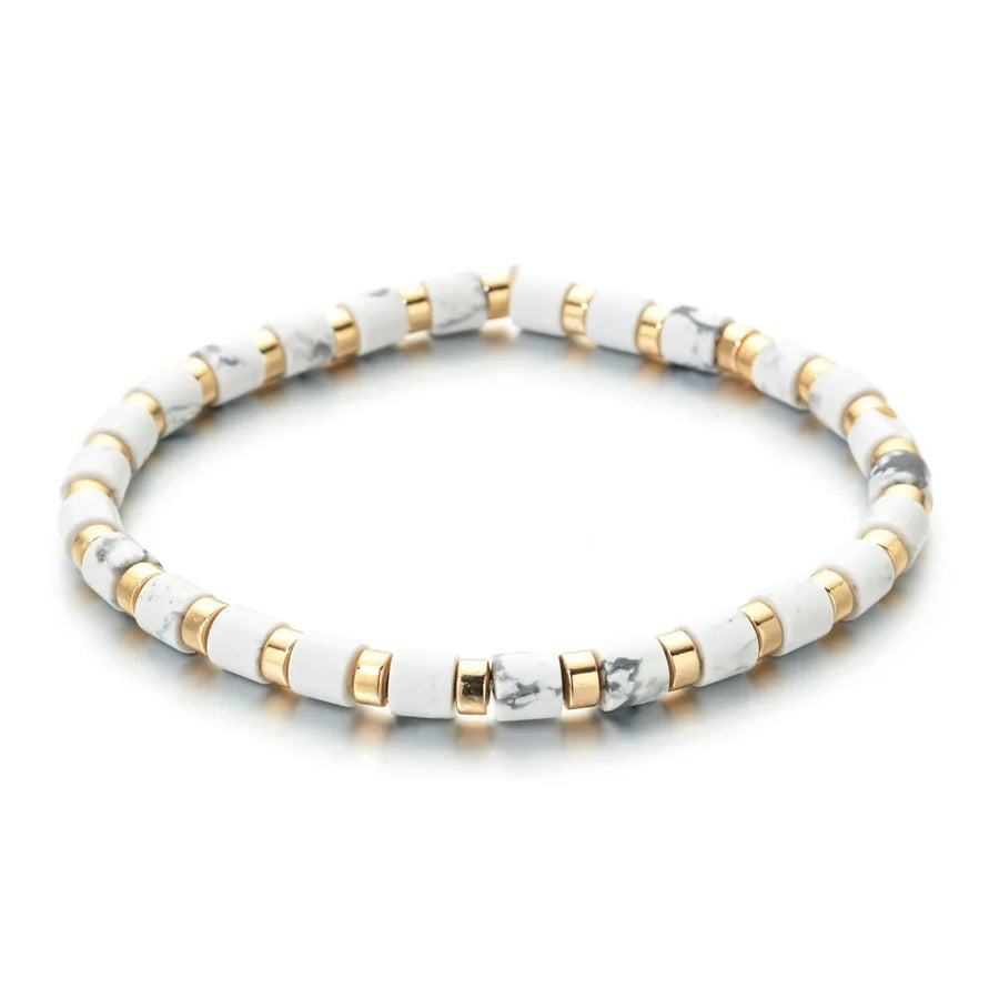 Ethnic Style Geometric natural stone Agate Beaded Chain Bracelets In Bulk