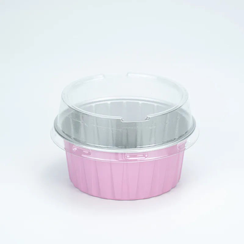 Baking Mold Pudding Cup Air Fryer Special Color Aluminum Foil Box Cake Baking Cup Round Bowl Cake Box