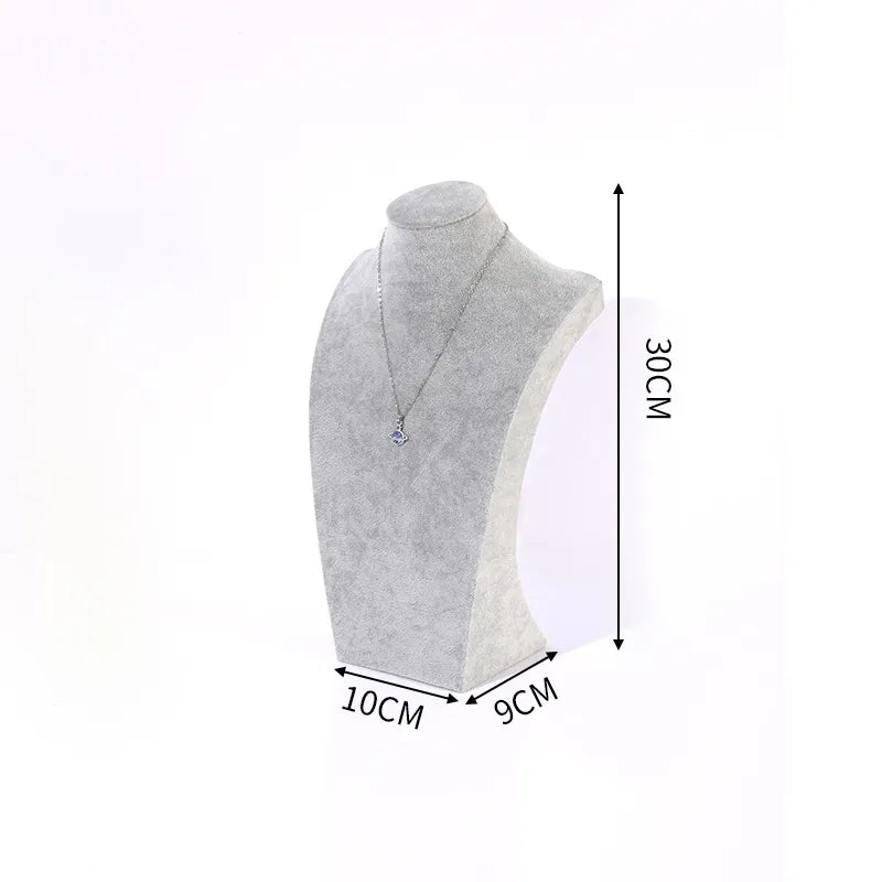 Velvet Necklace Display Stand Counter Top Jewelry Model Holder H-Shape Composite Paperboard And Velvet High-End Feel Stitching