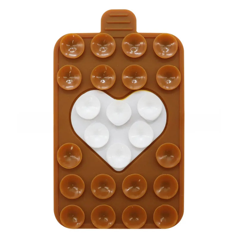 Suitable for mobile phone holder double-sided silicone suction cup mobile phone case holder multi-functional two-color love suction cup holder