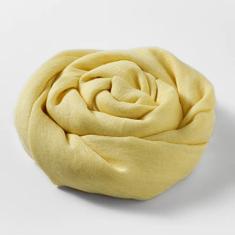 women's simple style solid color cotton and linen silk scarves