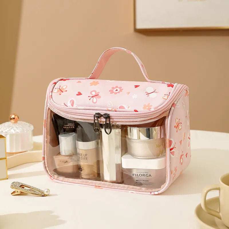 cute pastoral solid color pu leather makeup bags