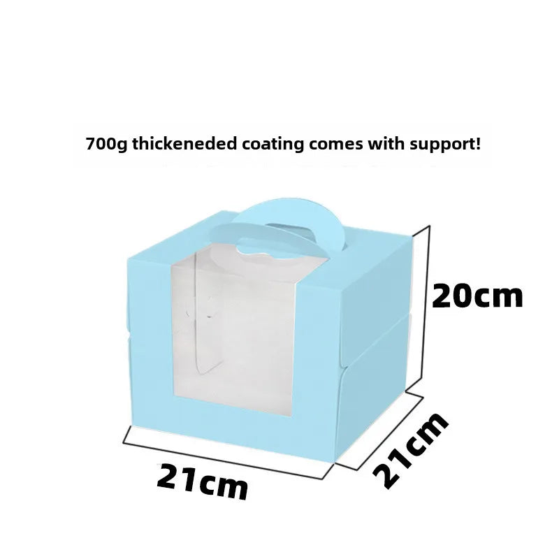 Three three four four six six eight eight inch birthday cake box portable cake box transparent window cake dessert packing box