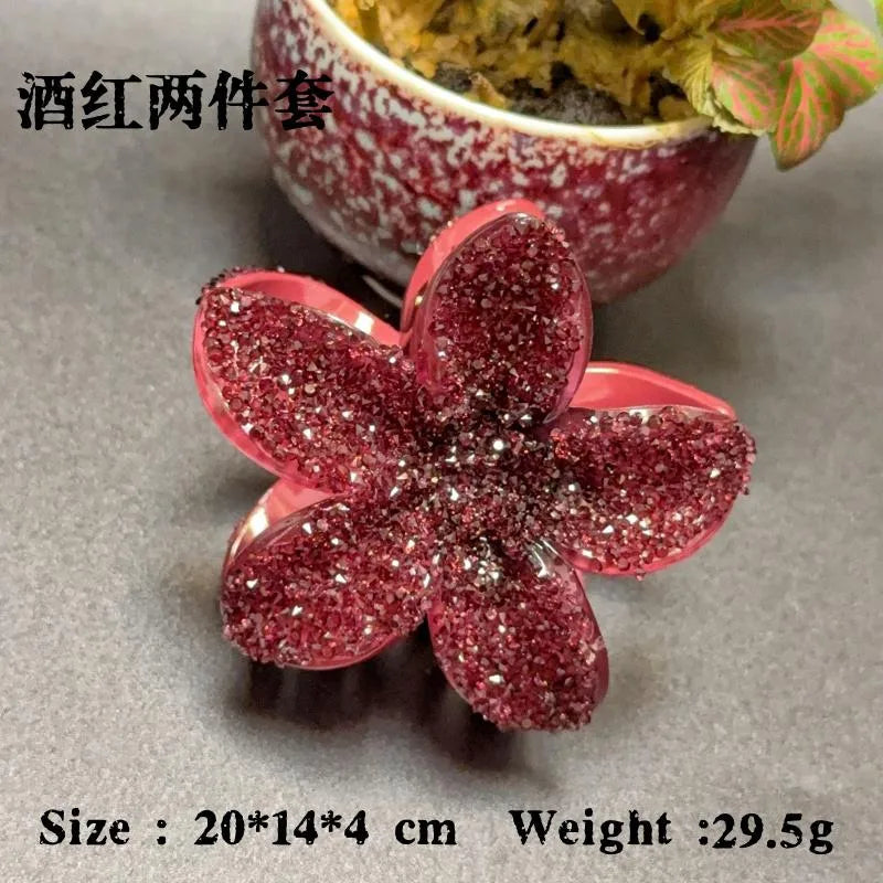 Elegant Classic Style Women's Flower Resin Hair Claws